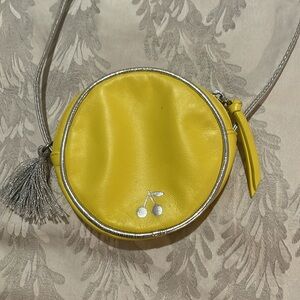 NEW Bonpoint Gomette shoulder bag yellow with cherry logo